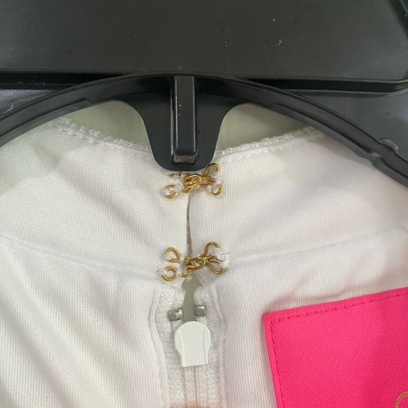 Lilly Pulitzer White Stretch Lace V-neck 3/4 Sleeve Shift Dress Size 4 Bridal - Picture 14 of 14